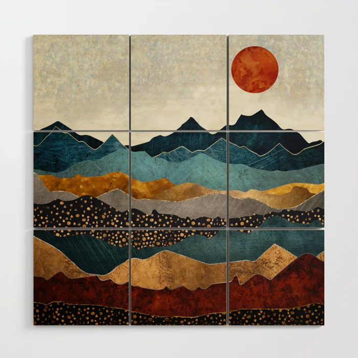 Amber Dusk Wood Wall Art