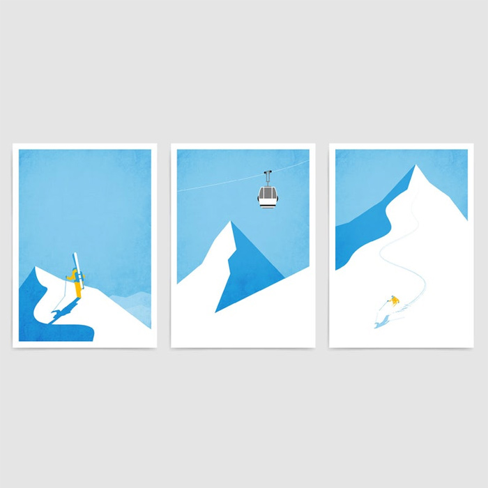 Ski Mountain Trio Prints