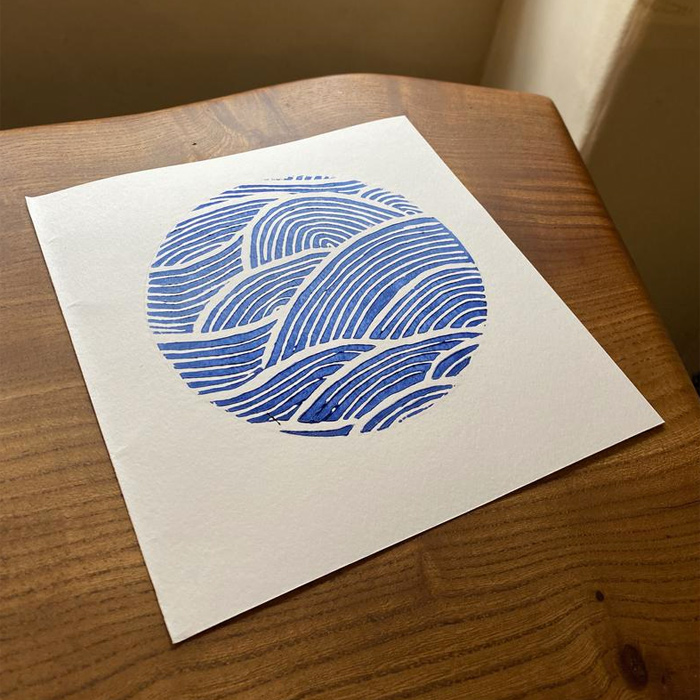 Wave Block Print