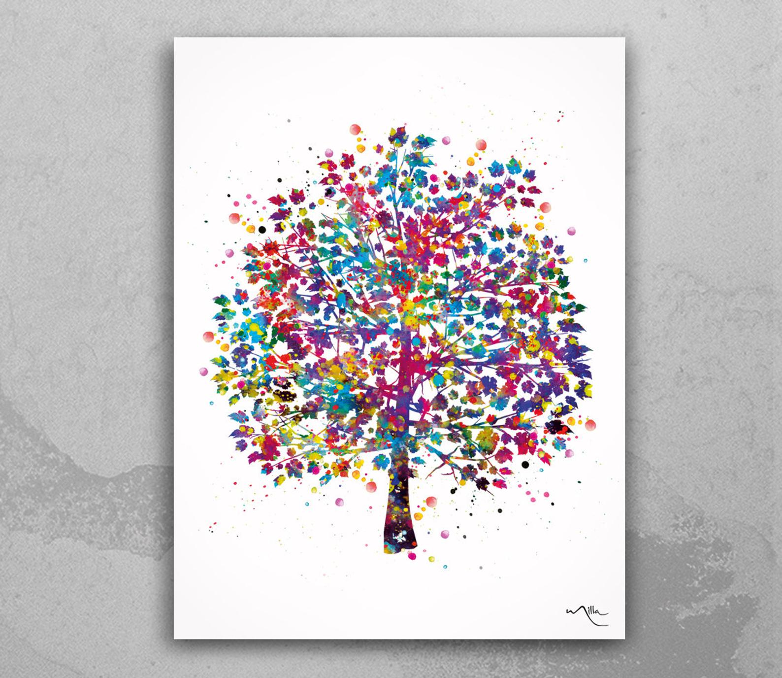 Tree Watercolour Print