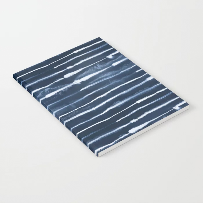 Electric Ink Indigo Navy Stripes Notebook