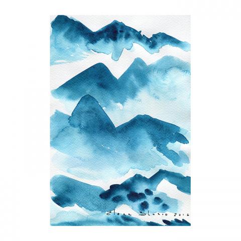 Abstract Mountain Watercolour