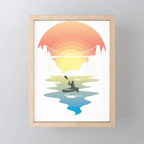 Kayak Sunset Framed Mini Print